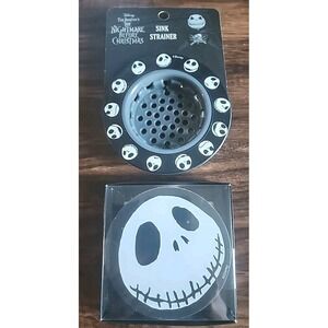 Disney's Nightmare before Christmas sink strainer and coaster set Black White